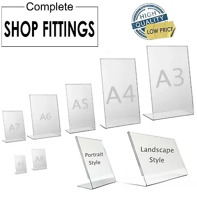 £11.50 • Buy Acrylic Counter Poster Holder Perspex Leaflet Display Stand A3 A4 A5 A6 & A7
