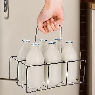 2/4/6 Pint Milk Bottle Holder Doorstep Crate Classic Caddy Carrier Store Storage • £9.49