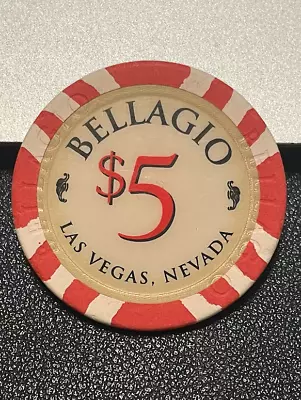 $5 BELLAGIO CASINO CHIP POKER CHIP LAS VEGAS NEVADA GAMBLING TOKEN (Well Played) • £37.99