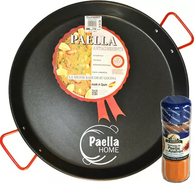 Paella Pan Non-Stick 30cm - 60cm Non Stick Paella Pan + Authentic Spanish GIFT • £23.49