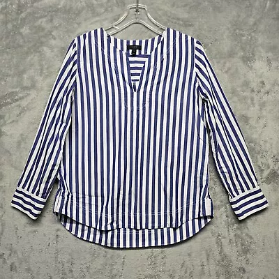 J Crew Top Womens Small Blue White Stripe Casual Nautical Patriotic Style H7569 • $18.94