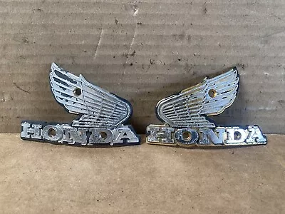 82 Honda CB650SC Nighthawk Gas Fuel Tank Side Emblem Set OEM CB650 -56 • $59.99