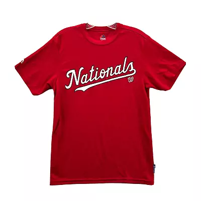 Washington Nationals Jersey Boys Large Red Quick Dry Shirt Youth Majestic New • $10.44