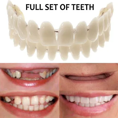 $7.99 • Buy Smile Snap On Upper＆Bottom Set False Teeth Denture Veneers Dental Tooth Cover
