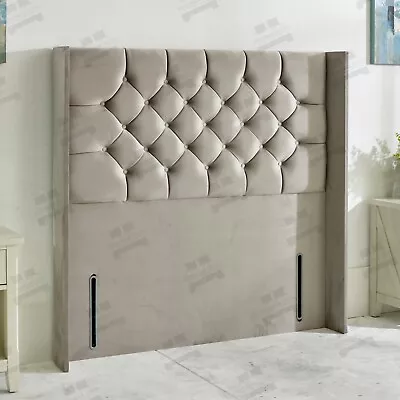 Luxury Chesterfield Winged Floor Standing Upholstered Bed Headboard 51  Tall • £124.93