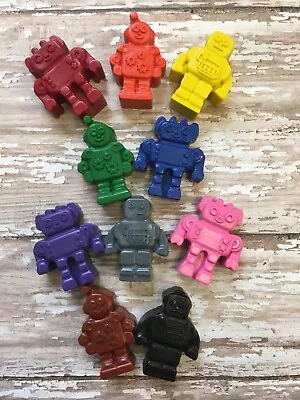 10 Rainbow Robot Crayons Party Favors Outer Space Theme Galaxy Teacher Supply • $3.95