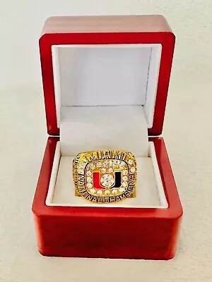 1991 Miami Hurricanes NCAA 18k GP Brass Championship Ring W Box US SHIP • $39.99