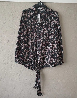£4.99 • Buy Tie Front Blouse Top Size 14 Bnwt