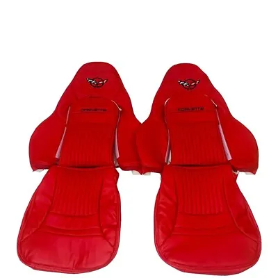 Corvette C5 Sports 1997-2004 In Full Red  Fuax Leather Car Seat Covers • $270