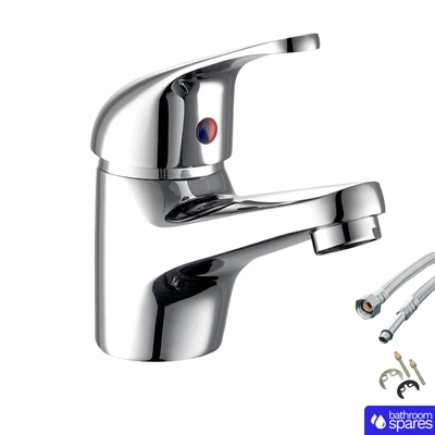 £14.99 • Buy Basin Tap Mono Sink Mixer Modern Bathroom Single Lever Brass Chrome With Fixings
