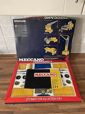 £49.99 • Buy Vintage Meccano Set 4, From 1975, 100% Complete In Original Box With Manual