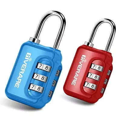 2 Pack Luggage Suitcase Locks 3 Dial Combination TSA Approved Travel Red Small • $11.63
