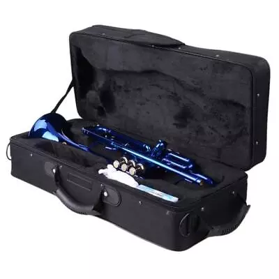 New Blue Brass B Flat Trumpet Set W/Gloves  • $102.46