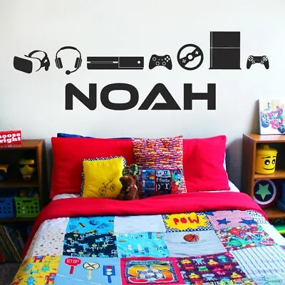 £19.99 • Buy Personalised Name Boys Wall Art Sticker - Gamers, XBox, Playstation, Gaming, ...