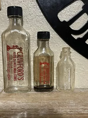 3 ACL Oklahoma Drug Store Bottles. Tulsa Hugo Okla Pictorial. Crawfords Simpsons • $0.99