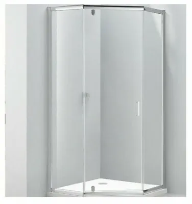 £657 • Buy Pentagonal Shower Enclosure, Lifetime Guarantee, High Gloss Chrome Frame