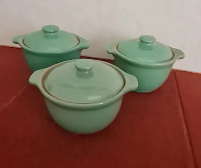 £15 • Buy Denby Manor Green  Individual Casserole Dish / Pot With Lids X 3