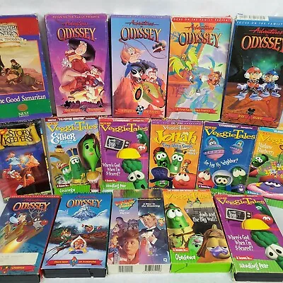 Lot 16 VEGGIE TALES Christian Childrens VHS Video Tapes McGee & Me Sunday School • $29.95