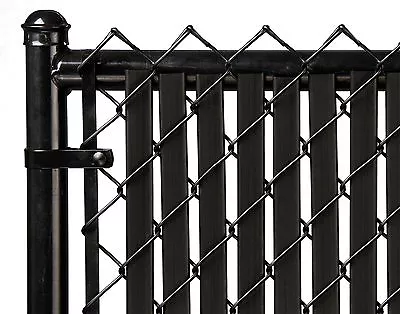 $58 • Buy Chain Link Black Double Wall Tube™ Privacy Slat For 4ft High Fence Bottom Lock