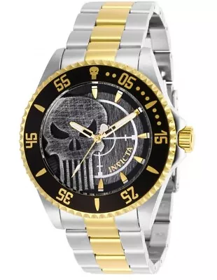 Invicta Marvel Punisher Men's 44mm Limited Edition Two-Tone Quartz Watch 29695 • $99.40