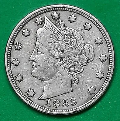 $12.95 • Buy 1883 No Cents Liberty V Nickel--VF!