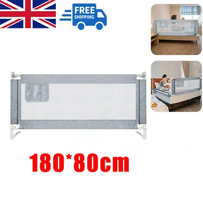 Kids Bed Guard Toddler Safety Child Bedguard Folding Sleeper Bed Rail 1.8M Grey • £15.99