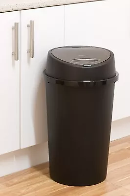 £15.99 • Buy 50L Touch Top Bin Black & Silver - Tontarelli UK