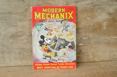 Modern Mechanix Hobbies And Inventions Jan 1937 Disney Mickey Mouse Sound Tricks • $80