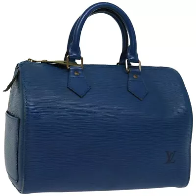 LOUIS VUITTON Epi Speedy 25 Hand Bag Toledo Blue M43015 LV Auth 66553 • $360