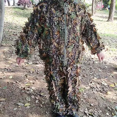 Ghillie Suit Woodland Hooded Jacket Pant Zippers Forest Women Men • $26.75