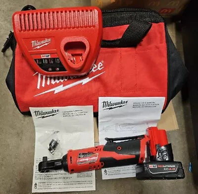 Milwaukee M12 Cordless 3/8  Ratchet 2457-20 Kit W/ 4.0Ah Battery + Charger NEW  • $139.85