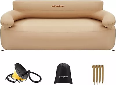 KingCamp Inflatable Sofa Camping Sofa Inflatable Chair With Pump Backrest Carry • £129.99