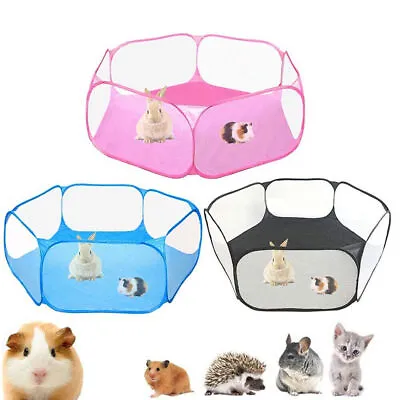 £7.69 • Buy Folding Pet Cat Playpen Rabbit Hamster Indoor Outdoor Guinea Pig Run Portable