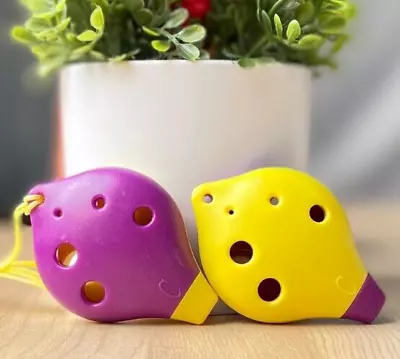 2 Brilliant 6 Hole SC Purple+Yellow ABS Resin Ocarina-Easy To Learn & Great Gift • $12.95