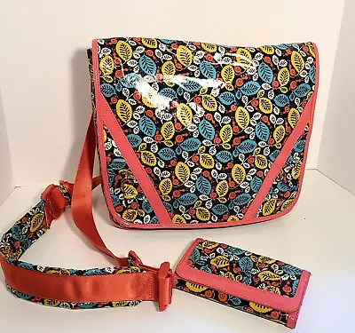 Vera Bradley Frill Happy Snails Messenger Computer Bag And Wallet Coated Fabric • $26.99