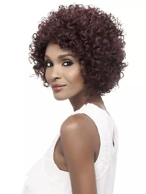 Vivica Fox Hair Collection SWISS LACE FRONT WIG  TATI  Black Color Short Curly • $29.99