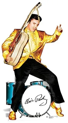 Elvis Presley The King Gold & Drums Cardboard Cutout-185cm Tall-At Your Party • $51.04