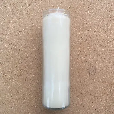 7 Day Glass Jar Candle White - Prayer Memorial Votive Religious • £9