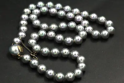 Vintage Metal Peacock Faux Pearl Bead Designer Necklace • $19