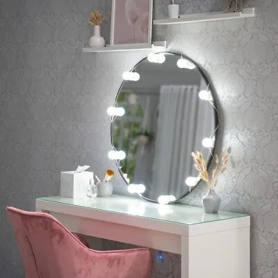 LED Hollywood Stick On Bulb Lights Vanity Make Up Mirror Dressing Table Lamp Kit • £14.99