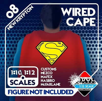 08 New Krypton Superman Wired Cape 1:12 Mezco For VToys Zero BMS IDOL HANDS • $15