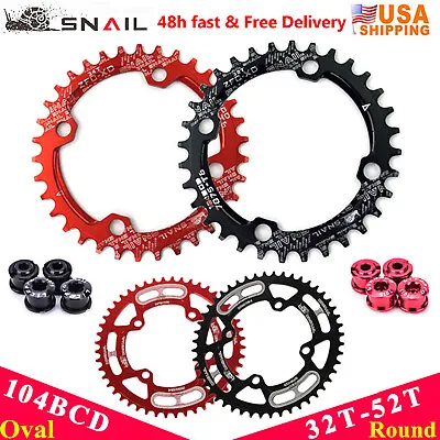 SNAIL 32T-52T MTB Bike Chainring 104BCD Narrow Wide Bicycle Sprocket Chainwheel • $16.05