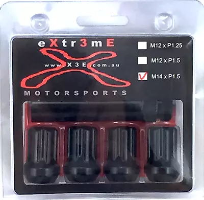 BLACK PREMIUM WHEEL NUT LOCK SET M14 X 1.5 FOR HOLDEN COMMODORE VE VF INC HSV • $23