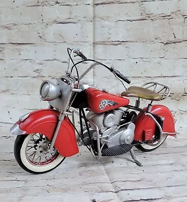 1956 Indian Metal Motorcycle Model Promotional Gift Hot Cast Sculpture Home Deco • $76.22