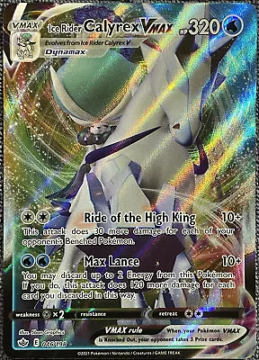 Pokemon TCG - Ice Rider Calyrex VMAX Ultra Rare Holo - 046/198 - Chilling Reign • $1.89