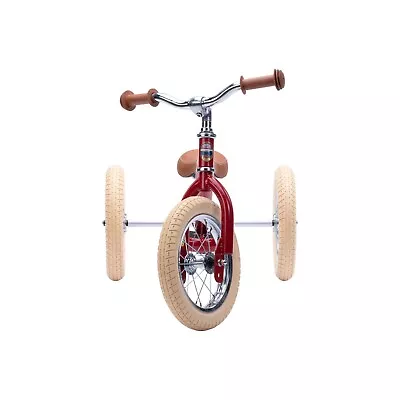 Trybike 2 In 1 Steel Tricycle Balance Bike Red Vintage Chrome Parts Cream Tyres • $175