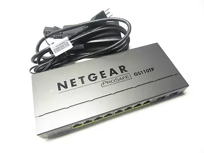 Lot Of 10x Netgear Prosafe GS110TP V2 POE 8 Port Gigabit Switch 2 SFP W/ Adapter • $700