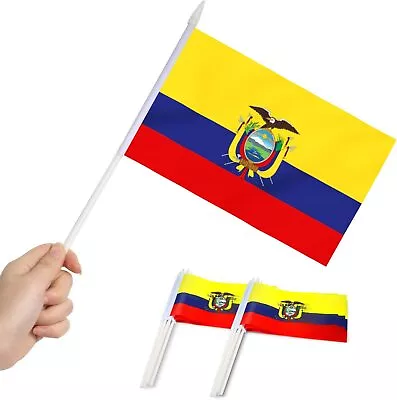 Anley Ecuador Mini Flag 12 Pack - Hand Held Small Miniature Ecuadorian Flags • $6.55