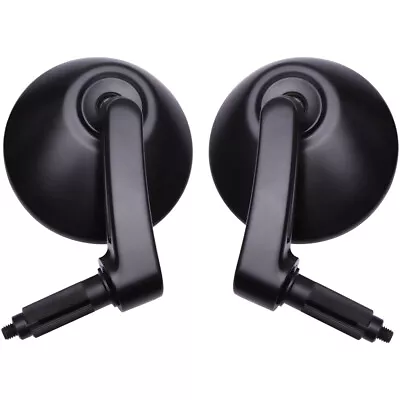 Round Big 7/8  Handle Bar End Rearview Side Mirrors For Motorcycle Honda Yamaha • $30.99