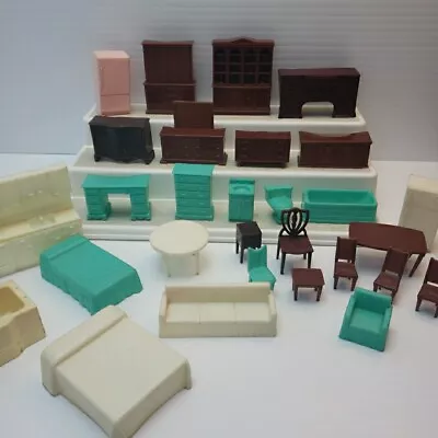 1950s & 1960s Vintage Plastic Dollhouse Furniture Diorama House  Rooms Lot • $15.99